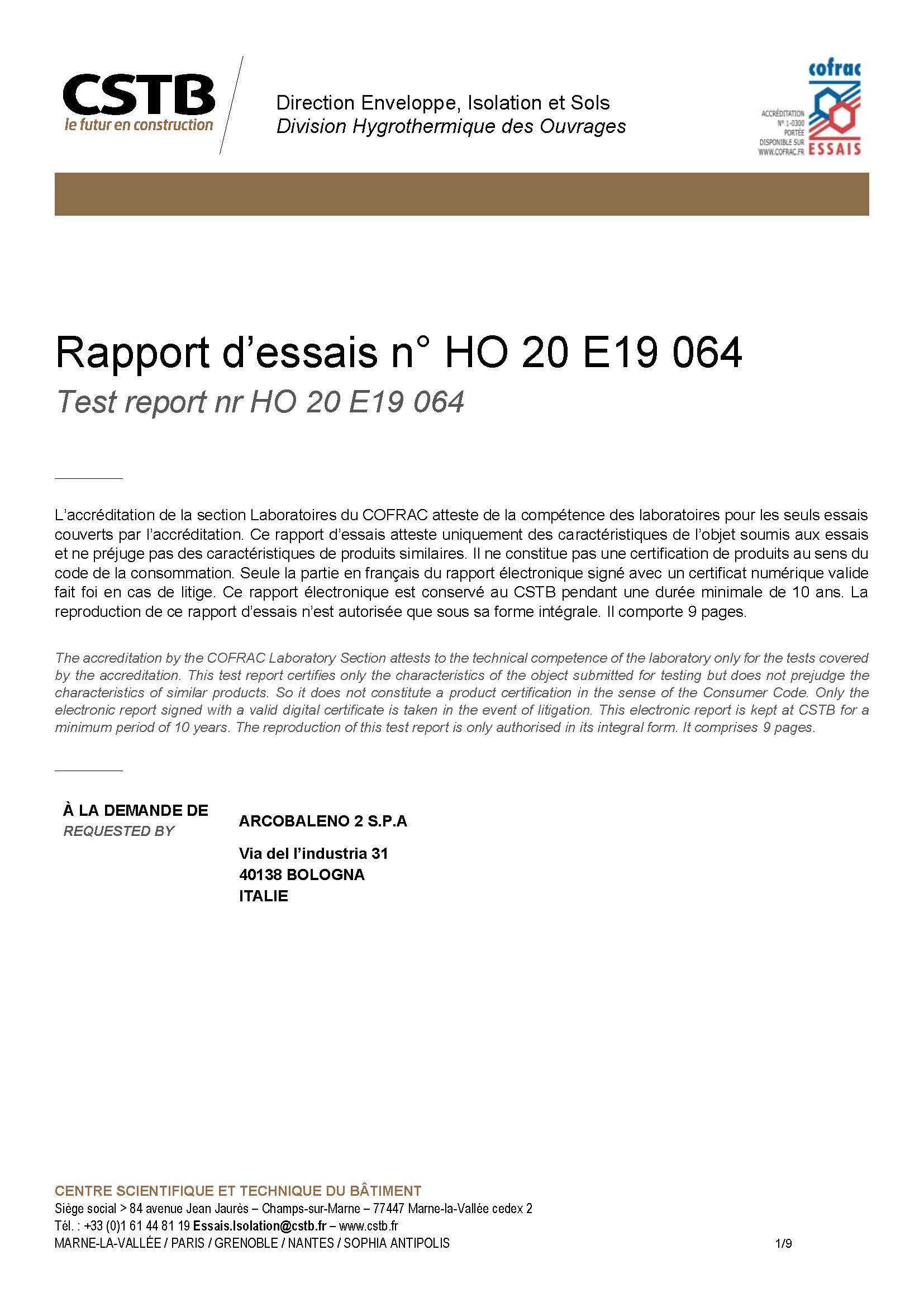 CERTIFICATO [Arco DAMPING CSTB]_Pagina_1